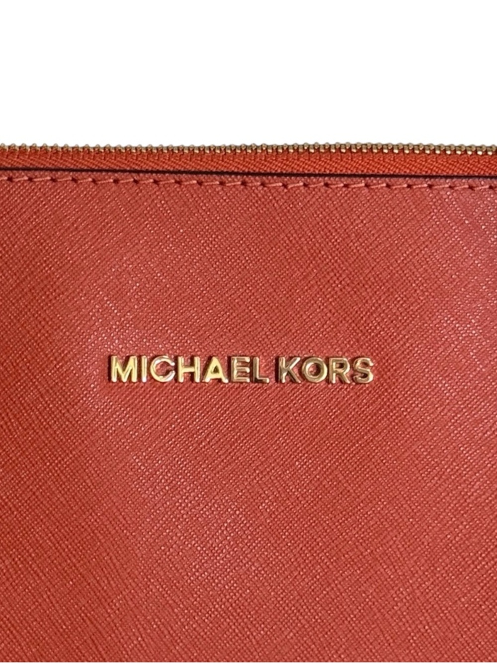 Authentic Michael Kors Burnt Orange Saffiano Leather Tote Bag! - Picture 14 of 16